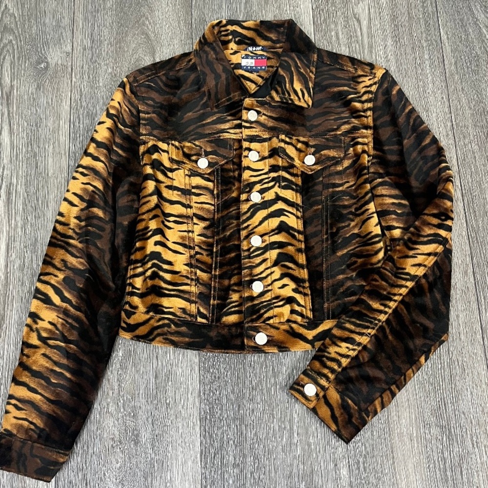 Tommy Hilfiger Brown and Black Jean Jacket
